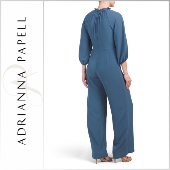 Adrianna Pappel Blue Bubble Sleeve Jumpsuit 🆕 - Picture 2 of 2